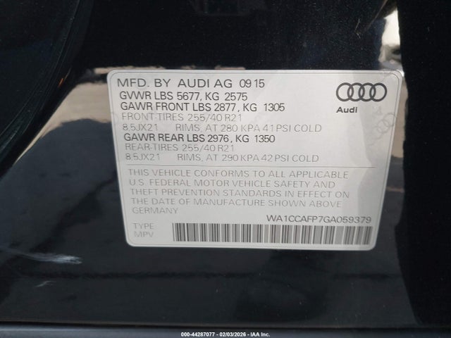 2016 AUDI SQ5 WA1CCAFP7GA059379 Photo 8