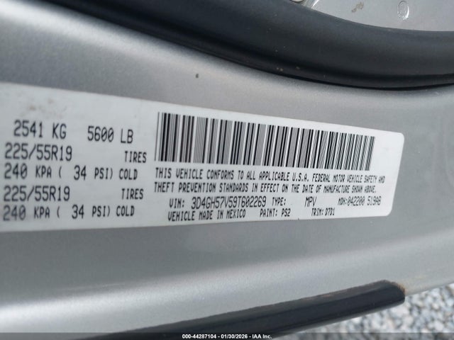 Продажа на аукционе авто 2009 Dodge Journey Sxt, vin: 3D4GH57V59T602269, номер лота: 44287104