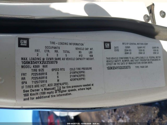 2002 CADILLAC SEVILLE 1G6KS54YX2U253079 Photo 8