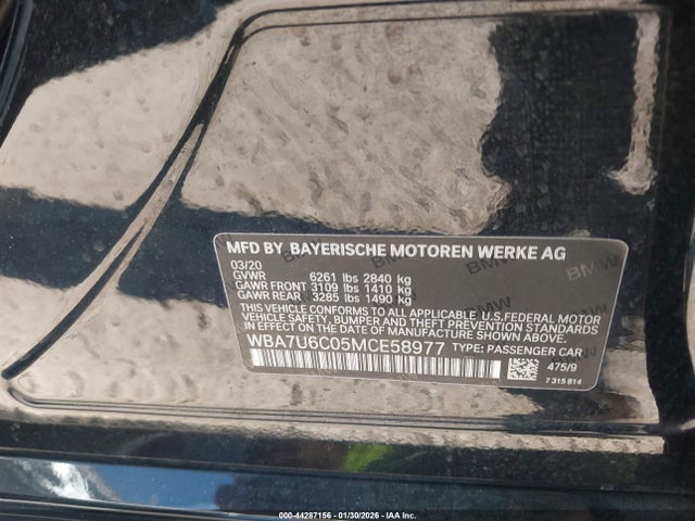 WBA7U6C05MCE58977 BMW M760i Xdrive