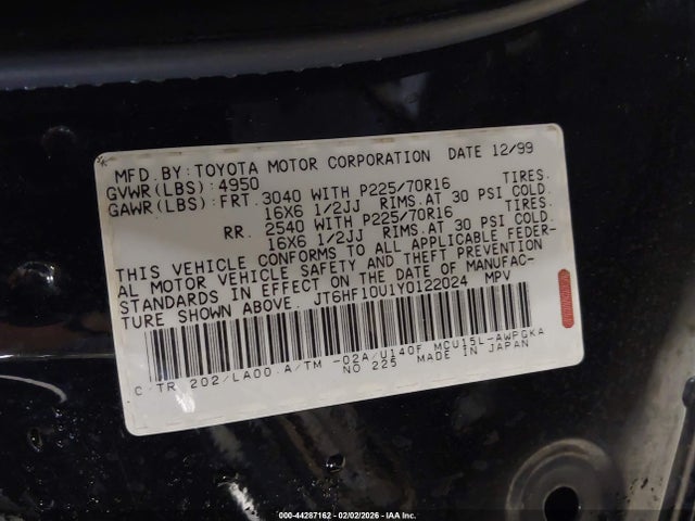 Продажа на аукционе авто 2000 Lexus Rx 300, vin: JT6HF10U1Y0122024, номер лота: 44287162