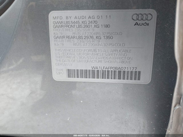 2011 AUDI Q5 WA1LFAFP0BA071177 Photo 8