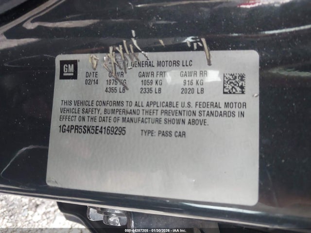Продаж на аукціоні авто 2014 Buick Verano Convenience Group, vin: 1G4PR5SK5E4169295, номер лоту: 44287205