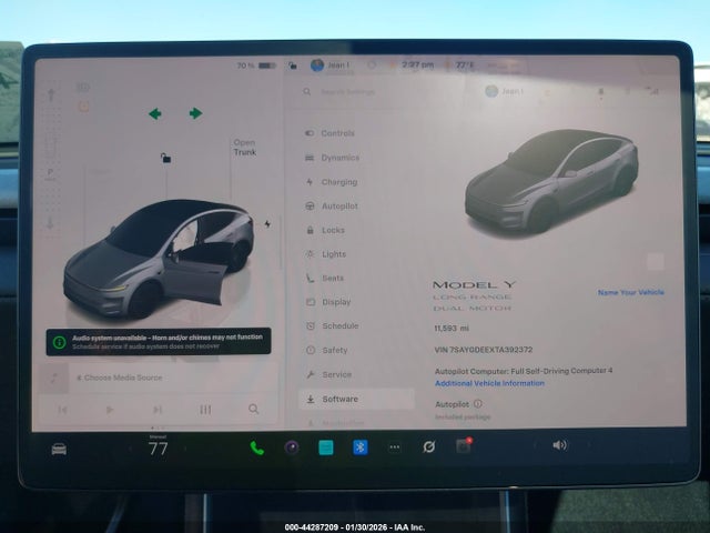 Aukcja sprzedaży 2026 Tesla Model Y, vin: 7SAYGDEEXTA392372, numer aukcji: 44287209