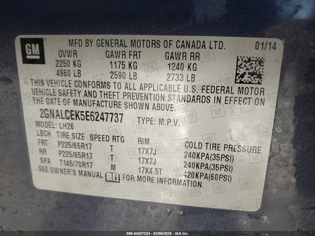 Chevrolet Equinox 2lt 2014 2GNALCEK5E6247737 Image 9