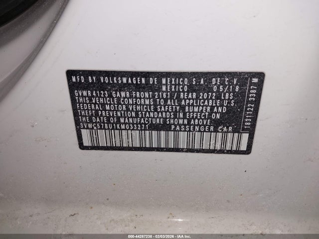 2019 VOLKSWAGEN JETTA 3VWC57BU1KM033271 Photo 8