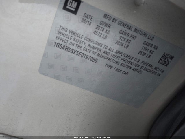 Aukcja sprzedaży 2014 Cadillac Cts Luxury, vin: 1G6AR5SX5E0197050, numer aukcji: 44287296