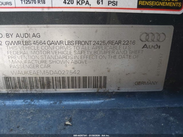 2013 AUDI A3 WAUKEAFM5DA027542 Photo 8