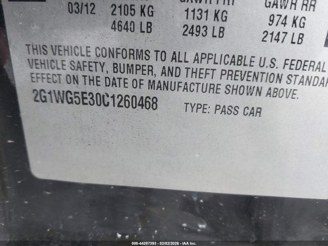 2012 CHEVROLET IMPALA 2G1WG5E30C1260468 Photo 8