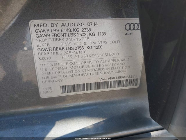 2015 AUDI ALLROAD WA1VFAFL8FA023289 Photo 8