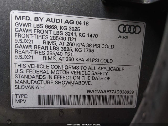 2018 AUDI Q7 WA1VAAF77JD038939 Photo 8