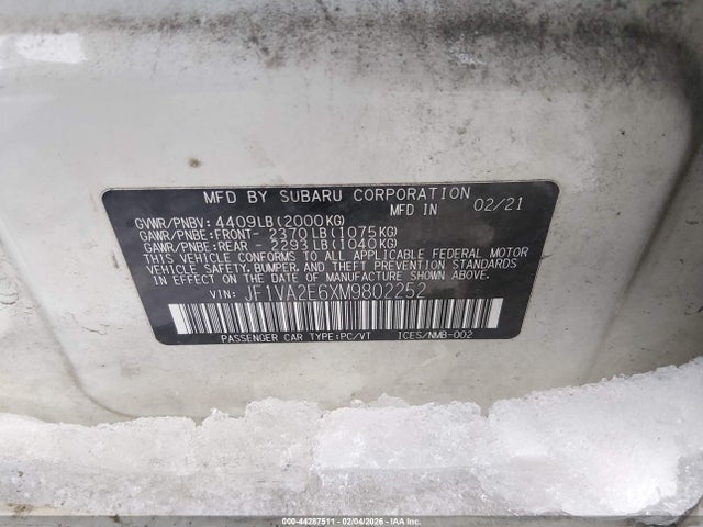 2021 SUBARU WRX STI JF1VA2E6XM9802252 Photo 8