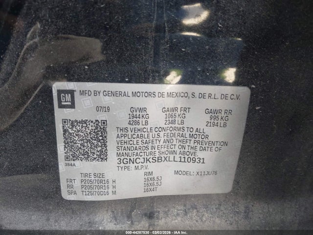 2020 CHEVROLET TRAX 3GNCJKSBXLL110931 Photo 8