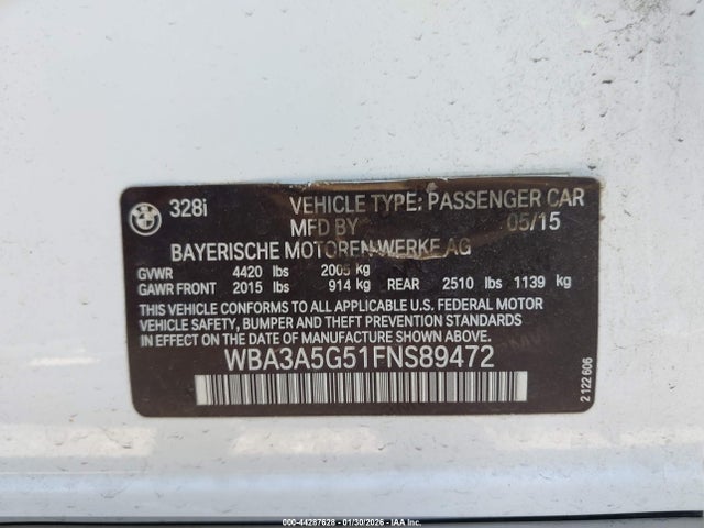 2015 BMW 328I WBA3A5G51FNS89472 Photo 8