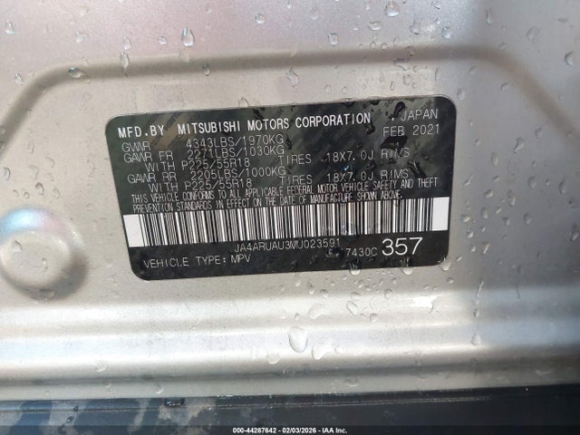 2021 MITSUBISHI OUTLANDER SPORT JA4ARUAU3MU023591 Photo 8