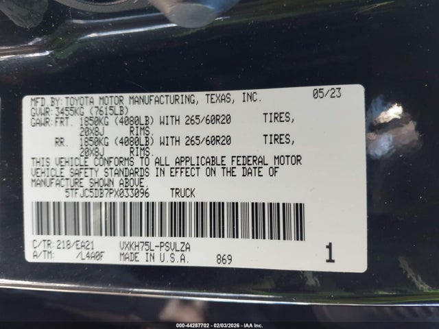 2023 TOYOTA TUNDRA HYBRID 5TFJC5DB7PX033096 Photo 8
