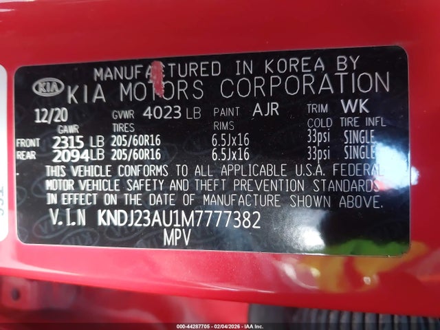KNDJ23AU1M7777382 KIA SOUL LX