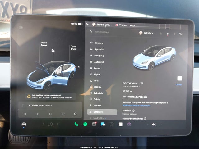 Tesla Model 3 Standard Range Plus Rear-wheel Drive 2021 5YJ3E1EA8MF096697 Image 7