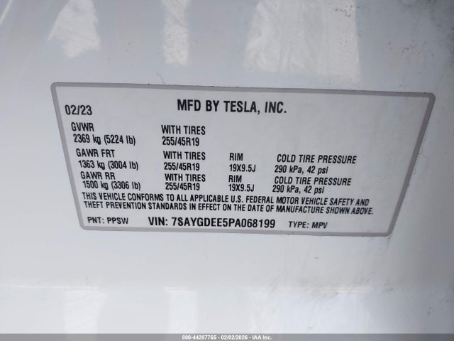 2023 TESLA MODEL Y 7SAYGDEE5PA068199 Photo 8