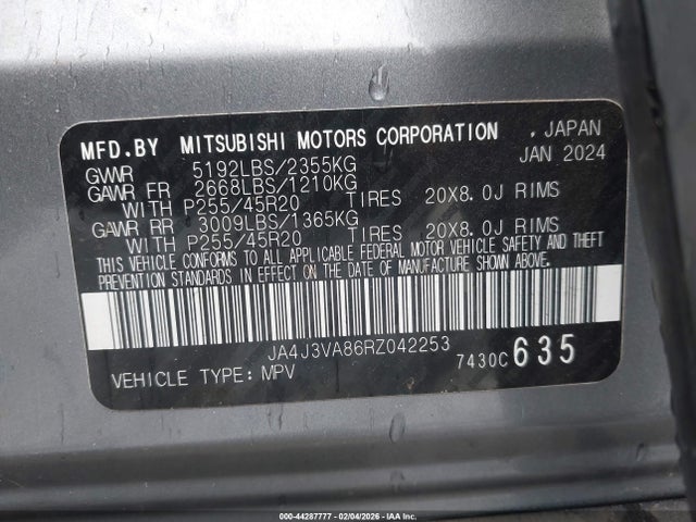2024 MITSUBISHI OUTLANDER JA4J3VA86RZ042253 Photo 8