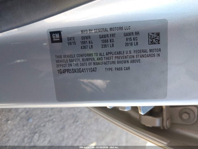 1G4PR5SK0G4111047 Buick Verano Convenience Group