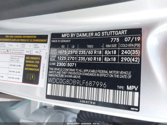WDC0G8DB9LF687996 Mercedes-Benz GLC 300