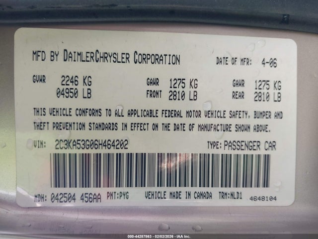 2006 CHRYSLER 300 2C3KA53G06H464202 Photo 8