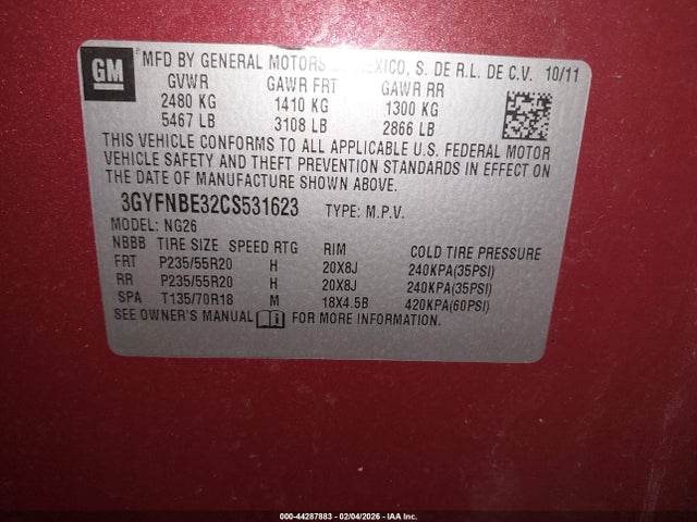 2012 CADILLAC SRX 3GYFNBE32CS531623 Photo 8