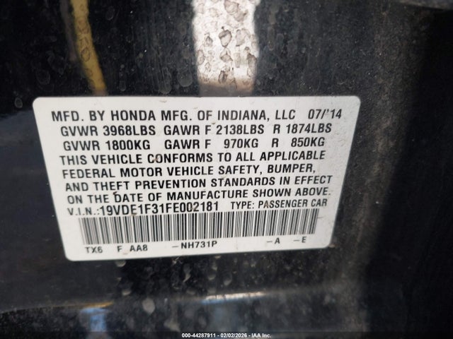 2015 ACURA ILX 19VDE1F31FE002181 Photo 8