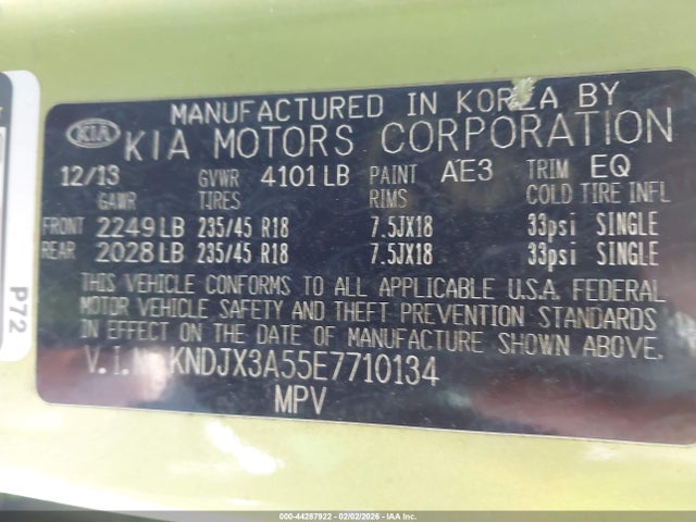 Продажа на аукционе авто 2014 Kia Soul !, vin: KNDJX3A55E7710134, номер лота: 44287922