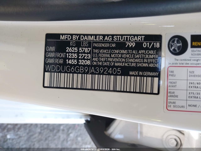 WDDUG6GB9JA392405 Mercedes-Benz S 450