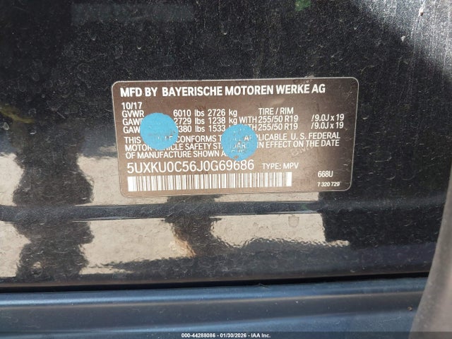 BMW X6 Sdrive35i 2018 5UXKU0C56J0G69686 Image 9