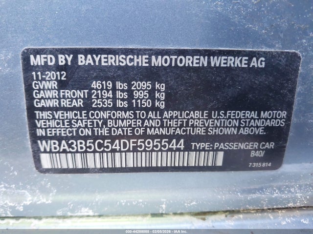 44288088 :رقم المزاد ، WBA3B5C54DF595544 vin ، 2013 Bmw 328i Xdrive مزاد بيع