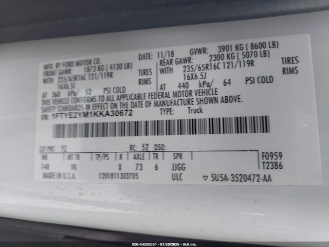 2019 FORD TRANSIT-150 1FTYE2YM1KKA30672 Photo 8