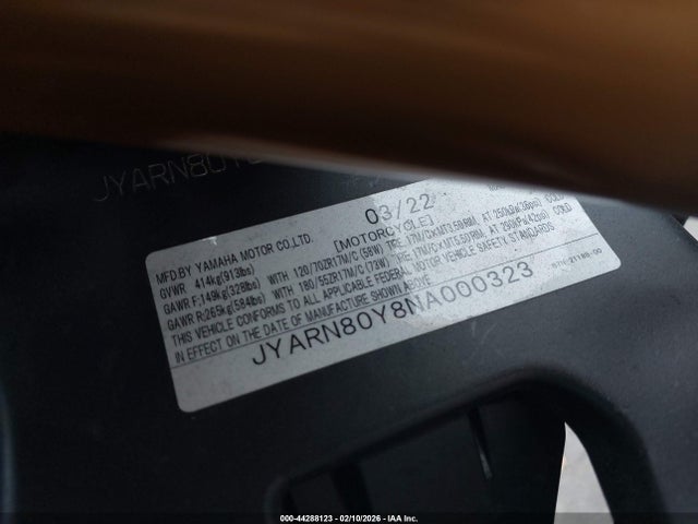 JYARN80Y8NA000323 Yamaha Mtm890 C