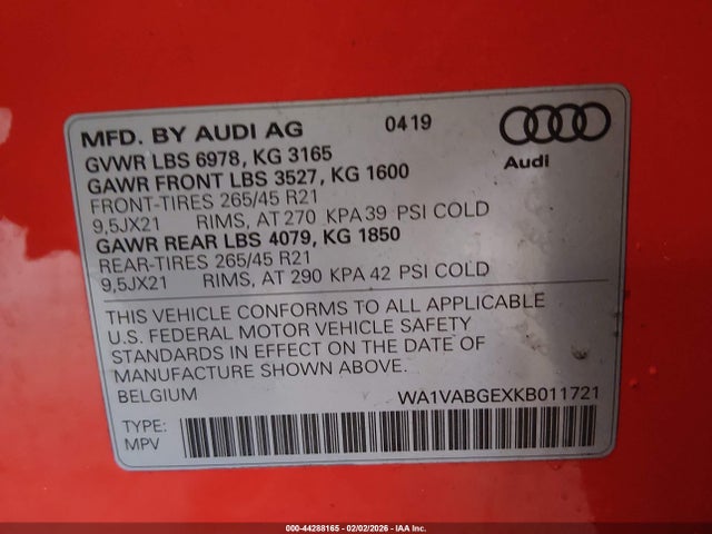 2019 AUDI E-TRON WA1VABGEXKB011721 Photo 8