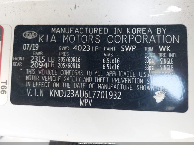 KNDJ23AU6L7701932 KIA SOUL S