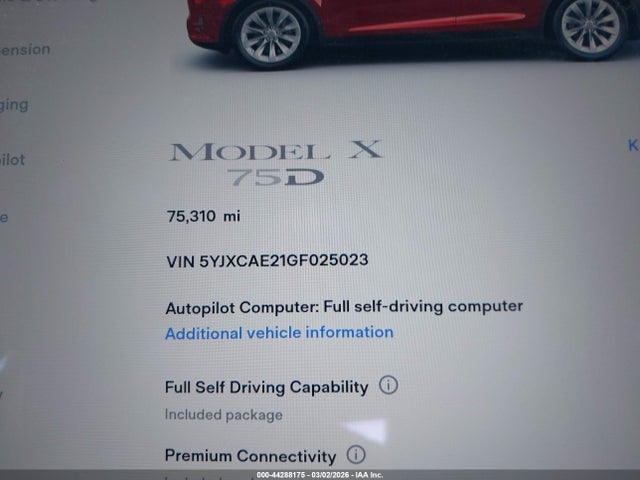5YJXCAE21GF025023 Tesla MODEL X