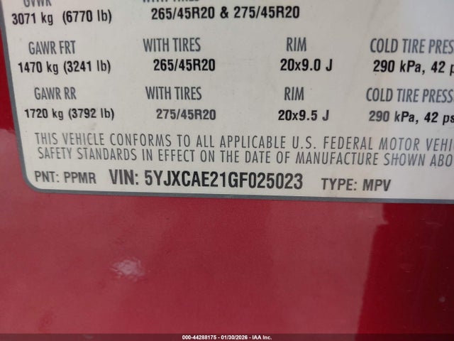 5YJXCAE21GF025023 Tesla MODEL X
