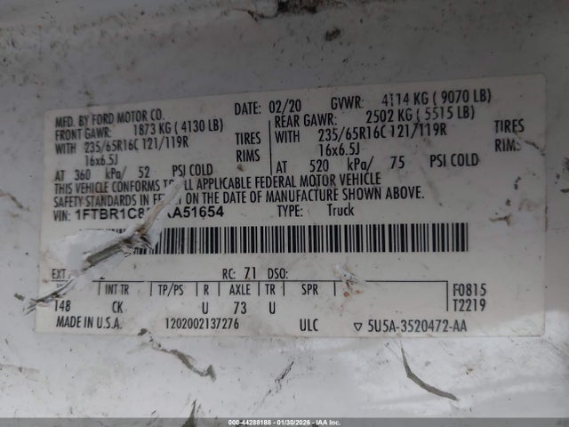 1FTBR1C85LKA51654 Ford Transit-250