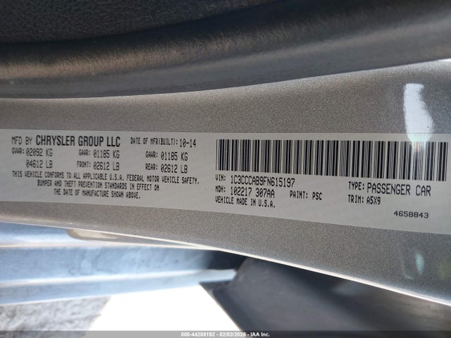 Продажа на аукционе авто 2015 Chrysler 200 Limited, vin: 1C3CCCAB9FN615197, номер лота: 44288192