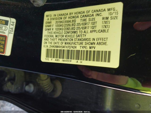 Honda CR-V EX 2015 2HKRM4H54FH707424 Image 9