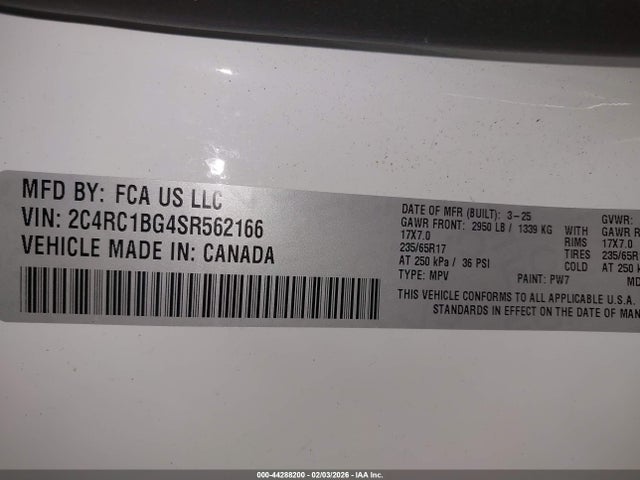 2025 CHRYSLER PACIFICA 2C4RC1BG4SR562166 Photo 8