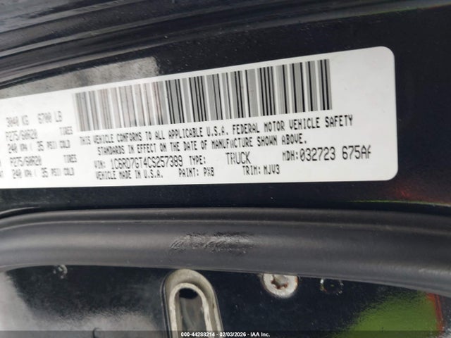 Aukcja sprzedaży 2012 Ram 1500 Slt, vin: 1C6RD7GT4CS257389, numer aukcji: 44288214
