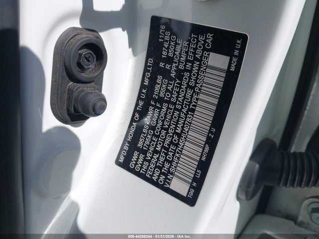 SHHFK7H45HU407831 Honda Civic Sport