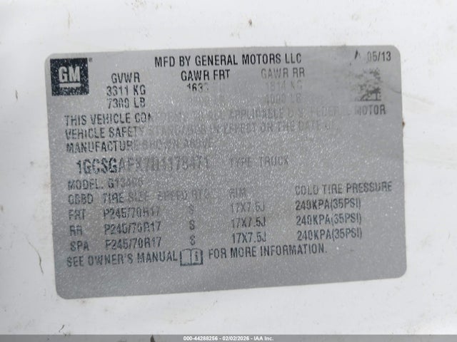 2013 CHEVROLET EXPRESS 1500 1GCSGAFX7D1178471 Photo 8