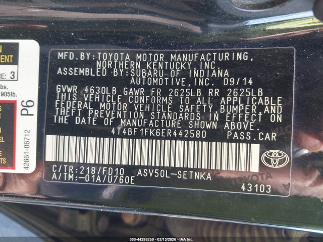 Toyota CAMRY LE 2014 4T4BF1FK6ER442580 Image 9