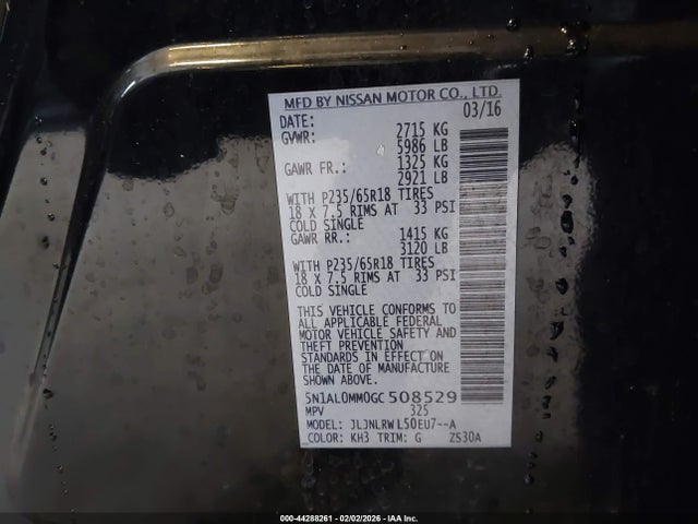 5N1AL0MM0GC508529 Infiniti QX60