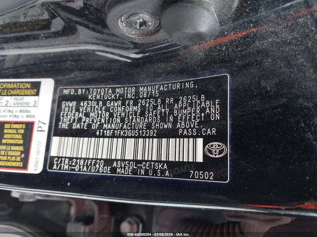 Toyota CAMRY SE 2016 4T1BF1FK3GU513392 Image 9