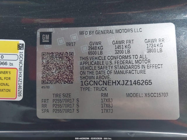 1GCNCNEHXJZ146265 Chevrolet Silverado 1500 Wt